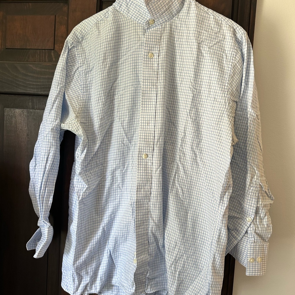 MICHAEL Michael Kors Blue and White Casual Button Down Shirt